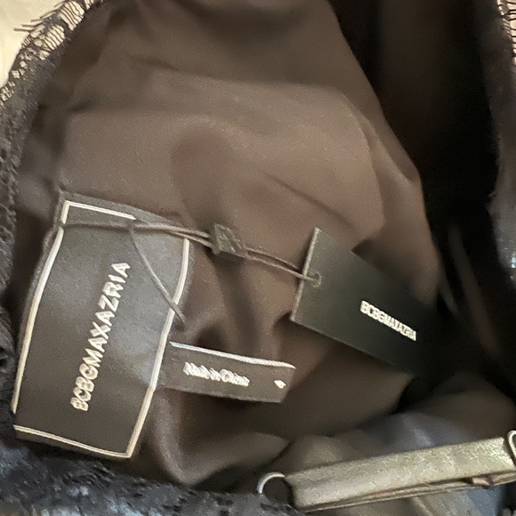 Bcbg max azria faux leather and lace midi dress with tags MSRP $398 - Picture 5 of 6